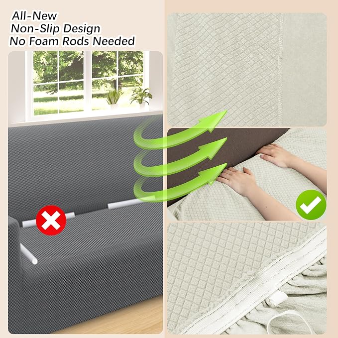 Arfntevss Stretch Sectional Couch Covers L Shaped Corner Sectional Sofa Cover - Image 4