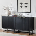 EYYTHUNG Fluted Cabinets with Storage Set of 2, Sideboard Buffet Cabinet with by EYYTHUNG