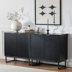 EYYTHUNG Fluted Storage Cabinet Sideboard Buffet Cabinet, Modern Accent Cabinets - Image 5