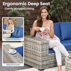 ovios 7 Pieces Patio Furniture Set, Outdoor Wicker Sectional Sofa - Image 4