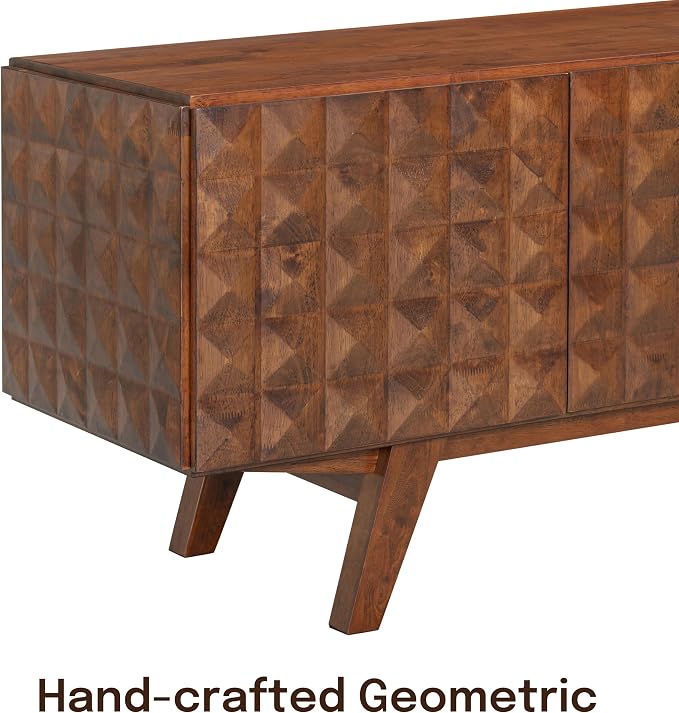 NTC Sapa Mid-Century Modern Solid Wood TV Stand 4-Door Media Console - Image 3