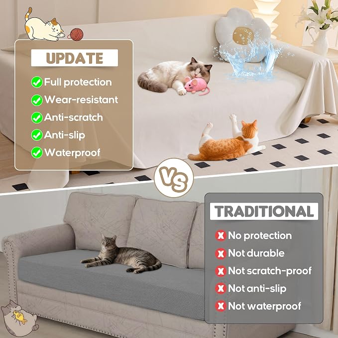 Loiion Velvet Sofa Cover, Ultra Soft Waterproof Non-Slip Couch Cover - Image 5