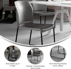Flash Furniture HERCULES Series 880 lb. Capacity Gray Full Back Contoured Stack - Image 4