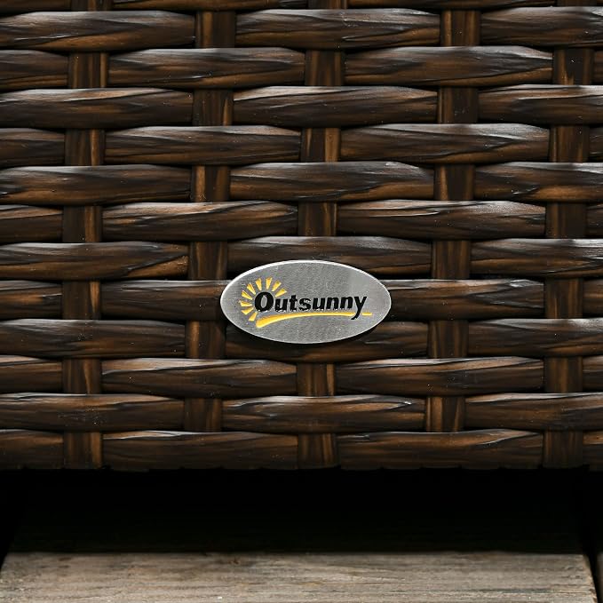 Outsunny 113 Gallon Deck Box, Rattan Outdoor Storage Box, Waterproof Storage - Image 9