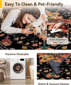 RELEANY Area Rugs Round 7ft Washable Non-Slip, Floral Vintage Distress Print - Image 5