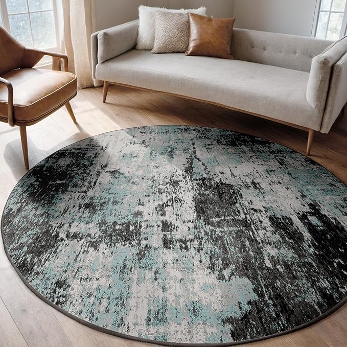 RELEANY Washable Area Rugs 6ft Non-Slip Modern Abstract Soft - Image 2