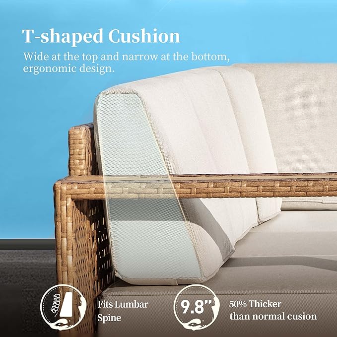 SUNSHINE VALLEY L Shaped Patio Furniture, Outdoor Sectional Sofa - Image 4