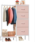 HIGDBFE Dresser with Hanging Rack, 4 Drawers Small Closet by HIGDBFE