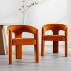 RIVOVA Modern Barrel Dining Chairs Set of 2, Velvet Upholstered Accent Side - Image 7