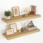 Acovy 32 Inch Floating Shelves, 3D Textured Wood Grain, Wooden Shelves by Acovy