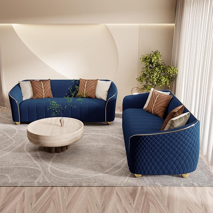 1-Piece Luxury Velvet Sofa Set for Living Room, Elegant Design Couch Set - Image 9