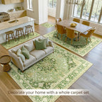 RELEANY Area Rugs 6'x9' Washable Non-Slip, Floral Vintage Distress Print - Image 4