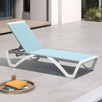 PURPLE LEAF Patio Chaise Lounge Chair Outside Aluminum Plastic Stackable by PURPLELEAF