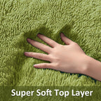 Ophanie Small Rug Washable Non Slip Throw Bedside Area Rugs, Fluffy Soft Green - Image 3