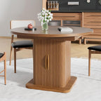 Extendable Round Dining Table for 4-6-8, 59 Inch Dining Room Kitchen Table - Image 5