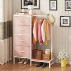 HIGDBFE Dresser with Hanging Rack, 4 Drawers Small Closet - Image 2