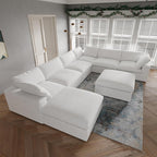 160" Cloud Sectional Couch, Overzised Down Filled Couch, 8 Seater Convertible - Image 5