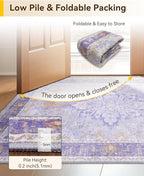 RELEANY Area Rugs 4'x6' Washable Non-Slip, Floral Vintage Distress Print - Image 6