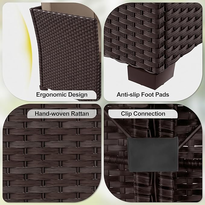 LOUVIXA 7 Pieces Patio Furniture Set, Outdoor Patio Furniture, Wicker - Image 7