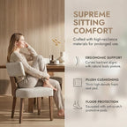 HNY Mid Century Modern Dining Chairs Set of 6, Farmhouse PU Leather Upholstered - Image 4