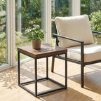 CENSI Modern Square End Table, Extra Thick 1.6" Wood Top & Metal Frame - Image 6