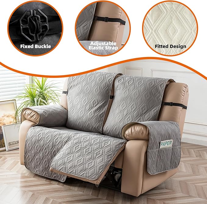 Genina Loveseat Recliner Cover Non-Slip, Sofa Cover - Image 7