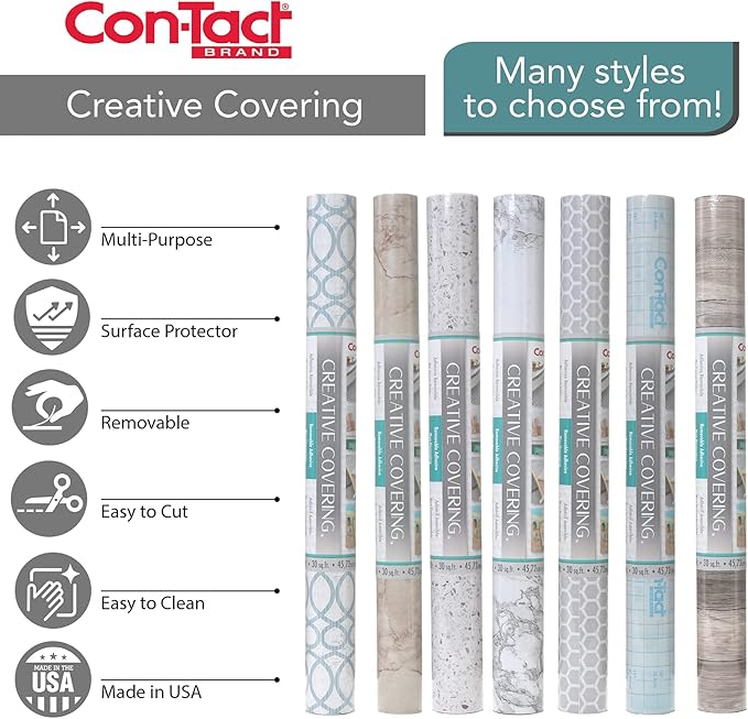 Con-Tact Brand Creative Covering, Self-Adhesive Shelf Liner, Granite Black and - Image 6
