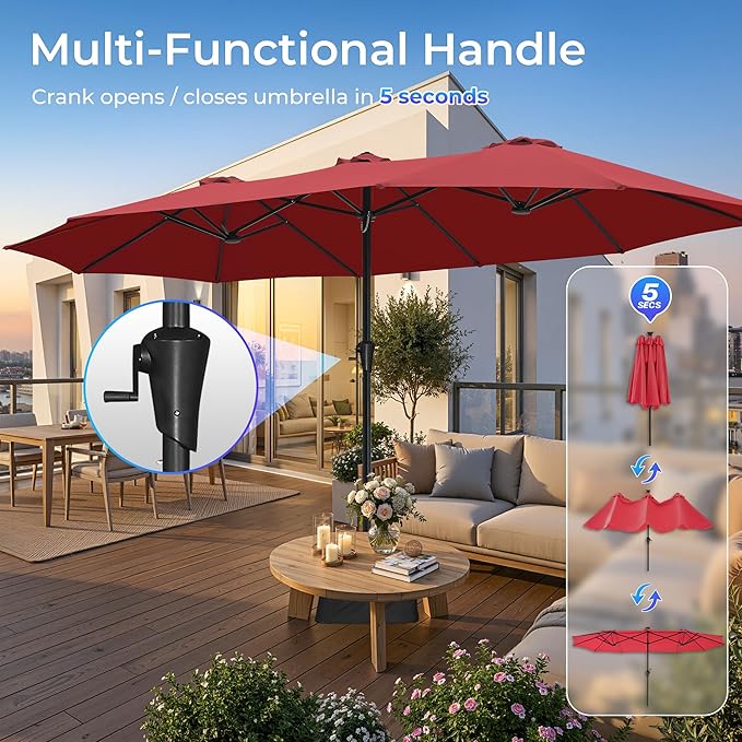 SUPERJARE 15FT Outdoor Patio Umbrella - Image 6
