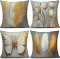 OBSEDE Bohemian Feathered Butterfly Decorative Throw Pillow Covers 18 × 18 in by OBSEDE