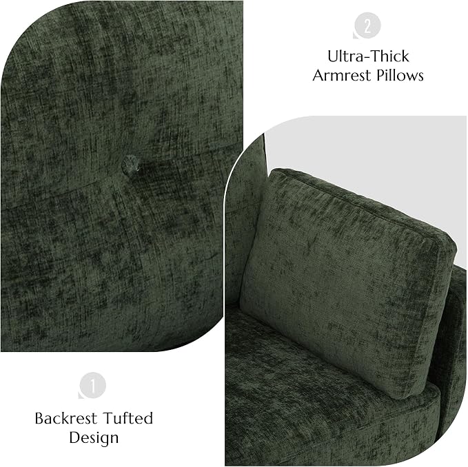 Luxury Oversized Accent Chair, 40.9" Upholstered Comfy Piping Single Armchairs - Image 8