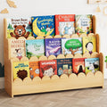 SpaceAid 3-Tier Scalloped Bookshelf, Montessori Bookcase by SpaceAid