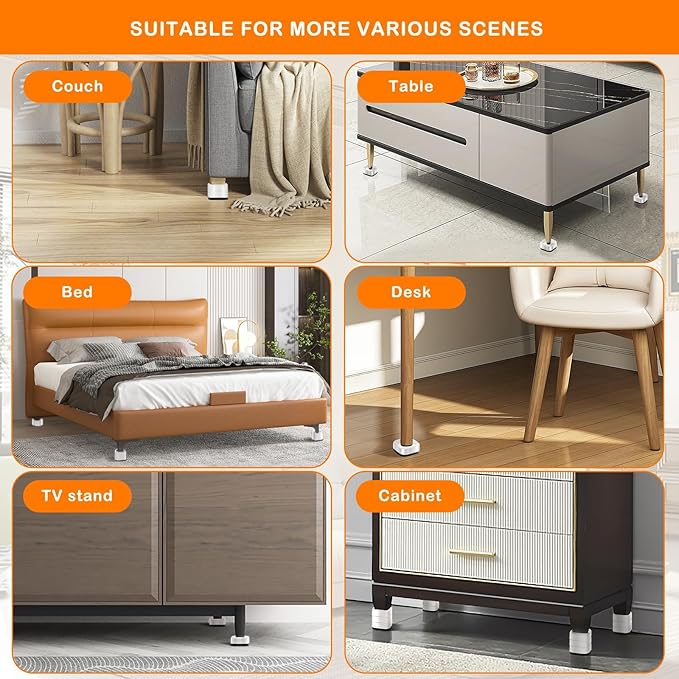 shouwuhho 24 Pack Furniture Risers Adjustable Bed Risers Heavy Duty Lifts - Image 6
