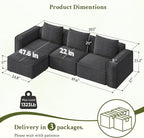 Welzona 103" Sectional Couch, Locked-in Modular Sectional Sofa, Wood Frame - Image 2
