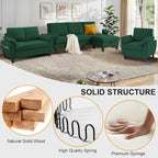84" Convertible Sectional Sofa Set, 3 Seat L Shaped Couch - Image 3
