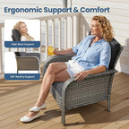 Weaxty Wicker Patio Furniture Set High Back Loveseat Sofa Couch Armchair Coffee - Image 3