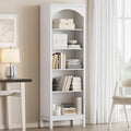 Arched Bookshelf with 5 Tier Open Shelves, Study and Living Room, Modern White by JMHDYG