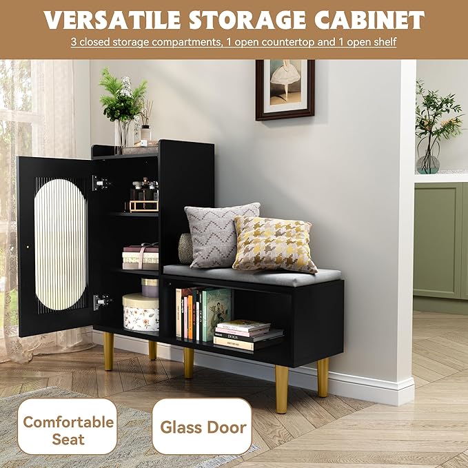 HLR Storage Bench Set of 2, L-Shaped Storage Cabinet - Image 3