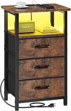 Vagusicc Night Stand with Charging Station, LED Nightstand by Vagusicc