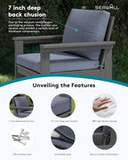 SERWALL HDPE Patio Sofa Set, 3-piece Sectional Outdoor Furniture Set, All - Image 4