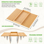 GEHE Bamboo Sofa Arm Tray, Foldable Couch Arm Tray Side Table, Anti-Falling - Image 9