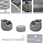 TWT 5-Piece Aluminum Patio Furniture Set, Outdoor Armchairs - Image 4