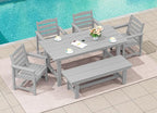 SERWALL Patio Dining Table and Bench Set - Image 7