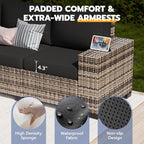 Patio Furniture Set, Wide Armrest Outdoor Furniture Set - Image 5