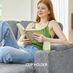 Belffin Chenille Sectional Sleeper Sofa - Image 6