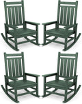 SERWALL Oversized Outdoor Rocking Chair Set of 4, HDPE Rocker by SERWALL