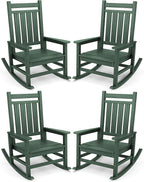 SERWALL Oversized Outdoor Rocking Chair Set of 4, HDPE Rocker by SERWALL