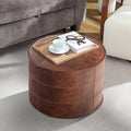 Leather Ottoman, Handmade Stuffed Square Ottoman, Genuine Leather Pouf by DIVANUS