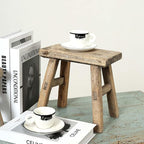 Artissance 11" W Rectangular Natural Wood Vintage Mini Stool - Image 6