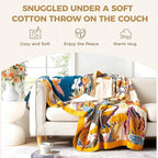 LUTBM King Throw Blanket for Bed 100% Cotton Boho Soft Rustic Quilt Butterfly - Image 4