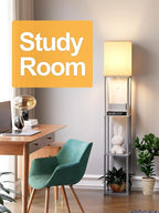 Floor Lamp with Shelves for Living Room, Shelf Floor Lamp with 3 CCT LED Bulb - Image 7